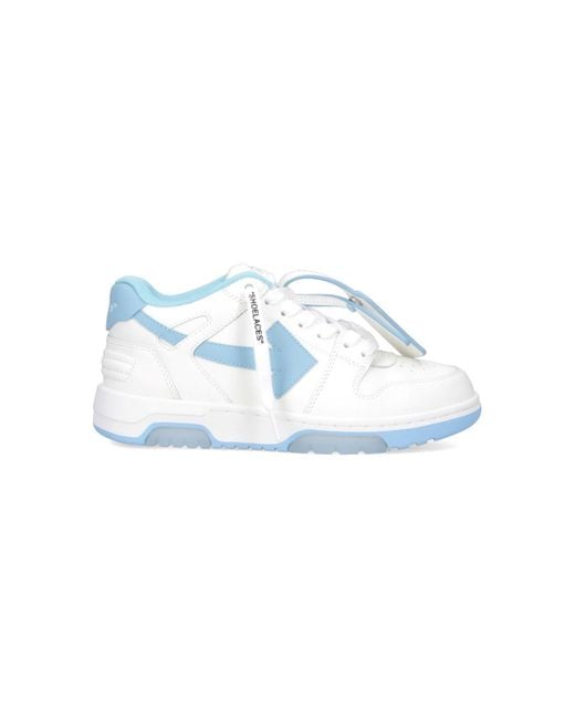 Off-White c/o Virgil Abloh White Rounded Toe Low-Top Sneakers With Iconic Details And Accents