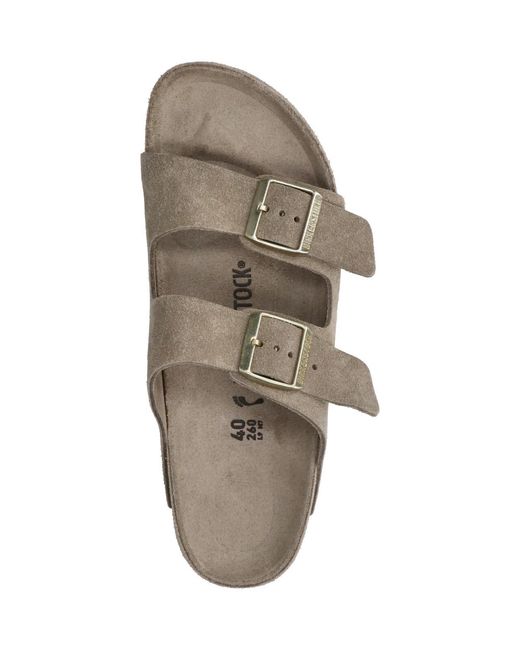 Birkenstock Gray Suede Leather Sandals