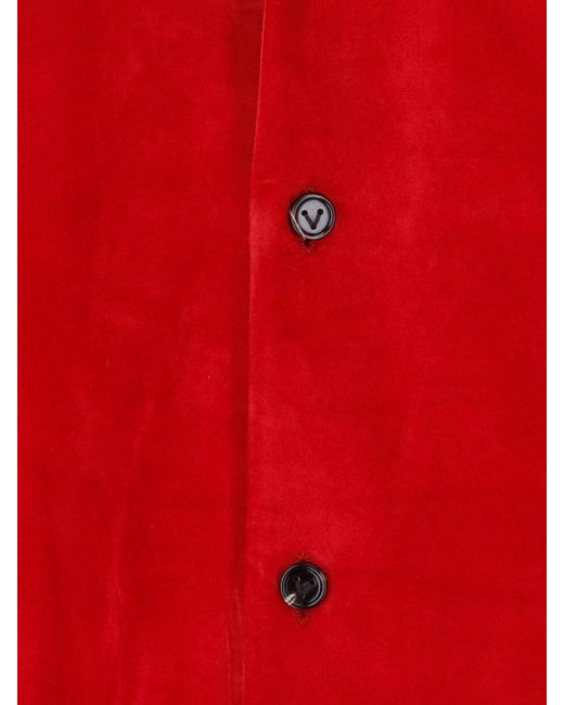 Bottega Veneta Red Suede Shirt