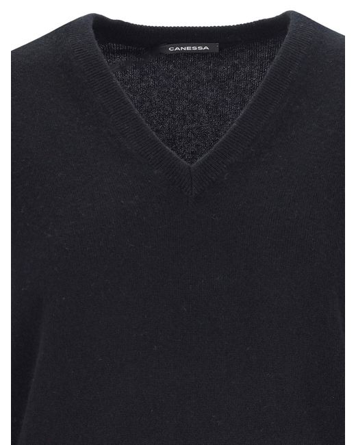 Canessa Blue V-Neck Sweater