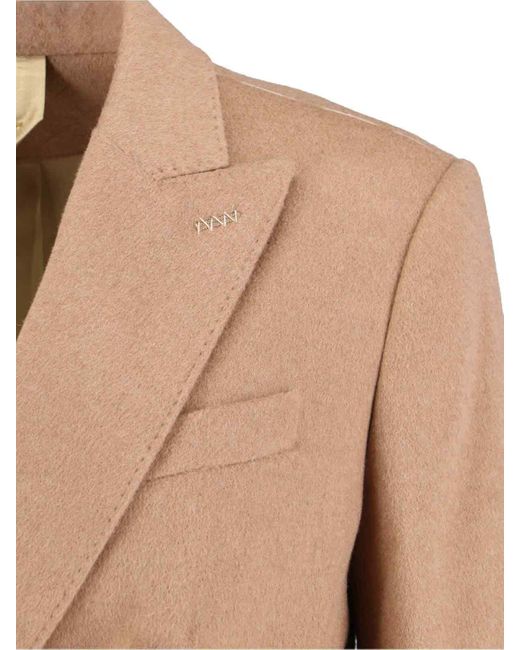 Max Mara Natural Double-Breasted Camel Blazer