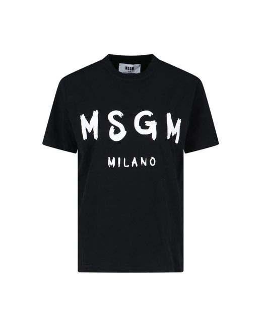 MSGM Black Logo T-shirt