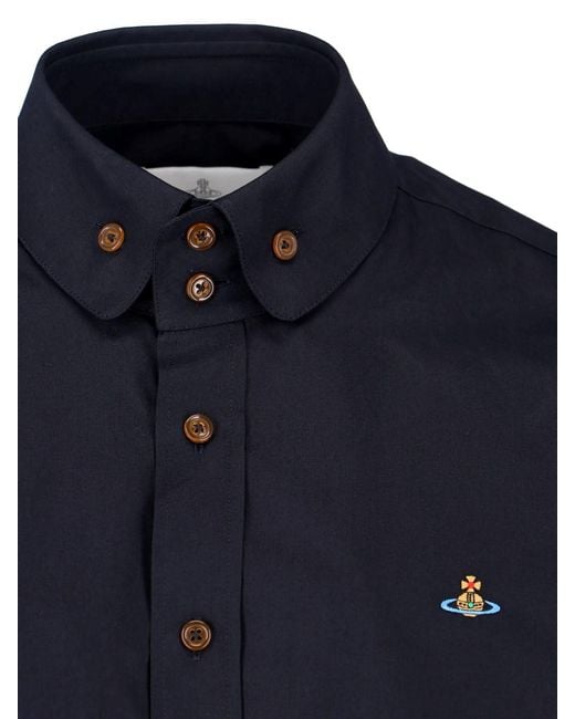 Vivienne Westwood Blue Two Button Krall Cotton Shirt for men