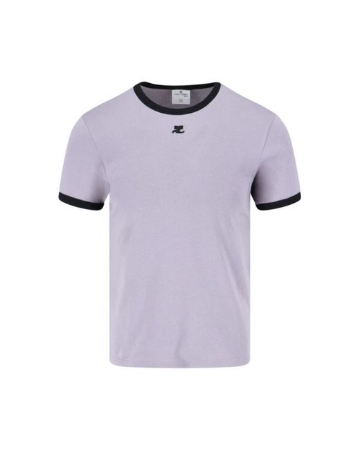 T-Shirt "Contraste" di Courreges in Purple da Uomo