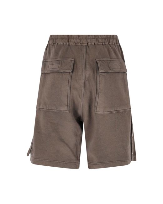 Rick Owens Gray Sporty Button Shorts for men