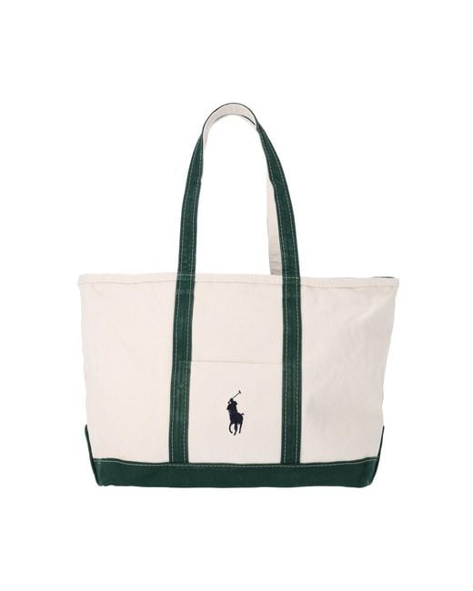 Polo Ralph Lauren White Tote Bag “Big Pony” for men