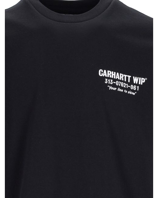T-Shirt "Less Troubles" di Carhartt in Black