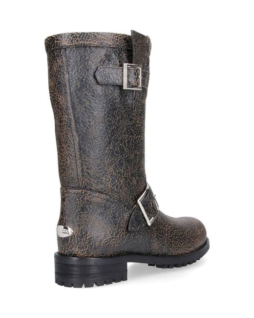 Jimmy Choo Black Biker Mid Leather Boots