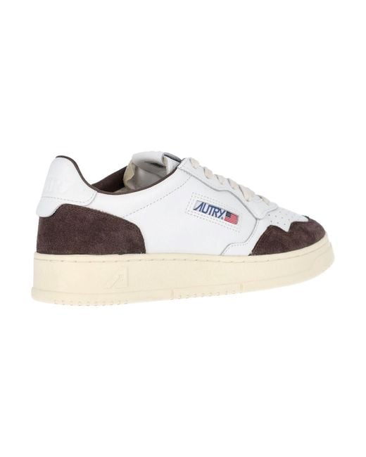 Autry White Low-Top Sneakers With Vintage Accents for men