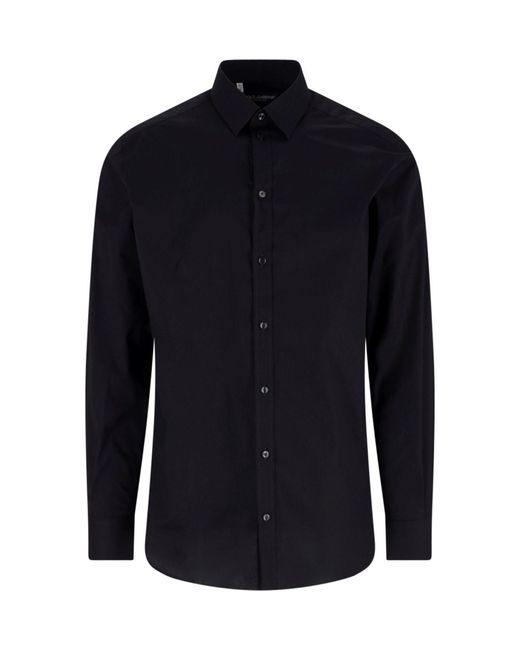 Dolce & Gabbana Blue Cotton Shirt for men