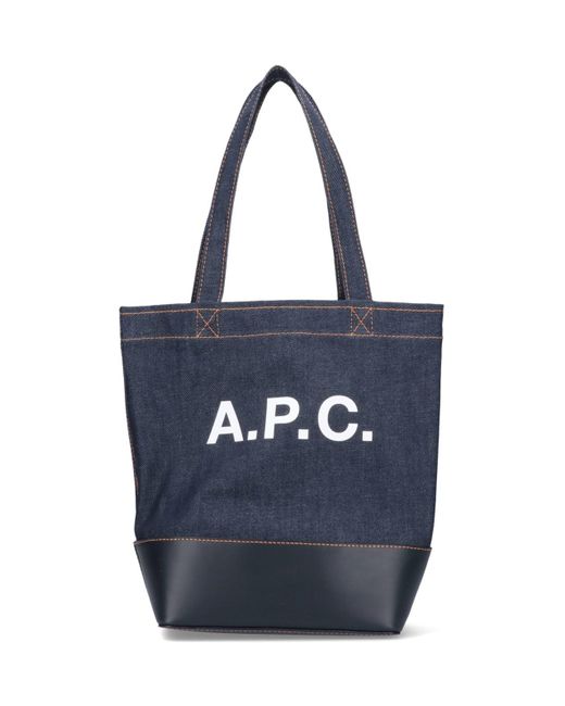 A.P.C. 'axelle' Tote Bag in Blue | Lyst