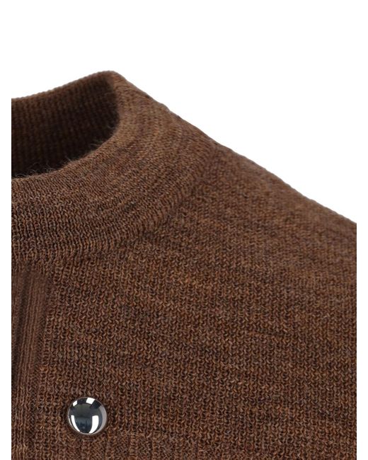 Prada Brown Virgin Wool Sweater for men