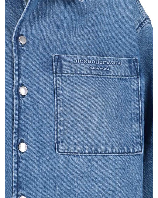 Alexander Wang Blue Crop Shirt