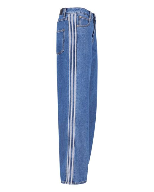Adidas Blue Wide Jeans "Firebird"