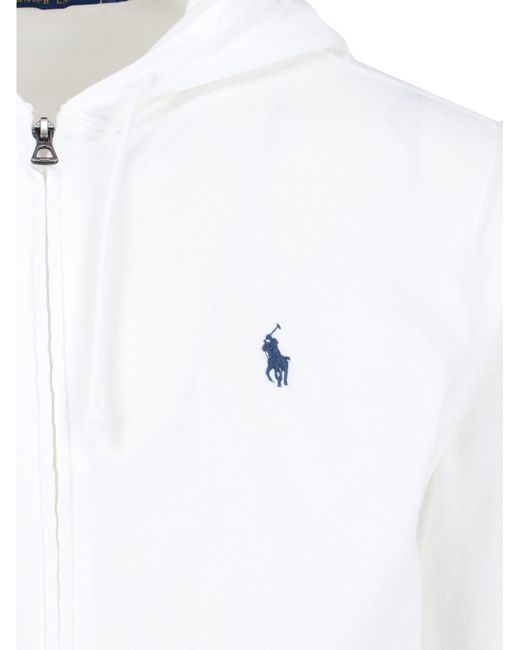 Polo Ralph Lauren White Zipped Sweatshirt for men