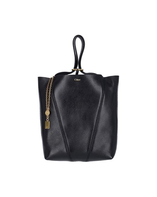 Borsa Tote "Spin" di Chloé in Black