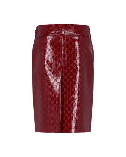 Gucci Red 'Gg' Midi Skirt