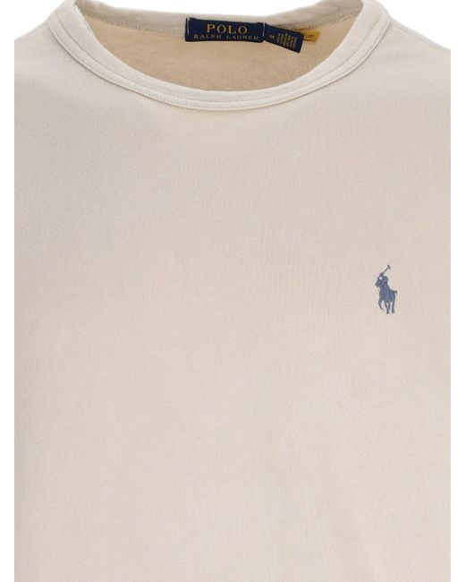 Felpa Girocollo Logo di Polo Ralph Lauren in White da Uomo