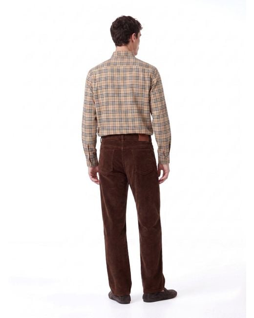 Marni Brown Cotton Trousers With Calf Leather Application for men