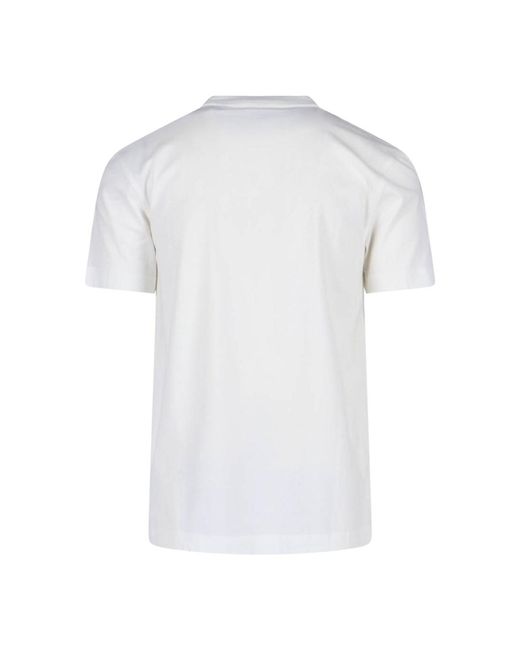 T-Shirt Girocollo "Check" di Burberry in White da Uomo