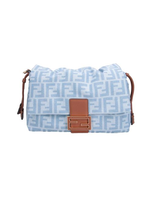 Fendi Blue Medium Shoulder Bag "Mamma Baguette"