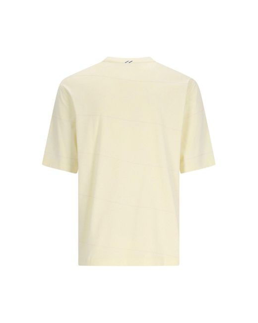 Burberry White Striped Ekd T-Shirt for men