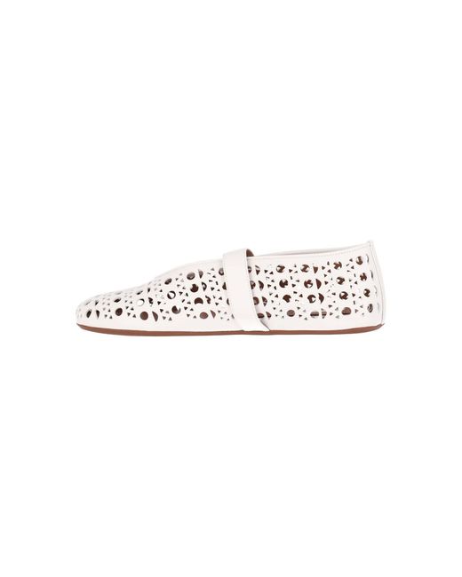 Alaïa White Perforated Ballerinas
