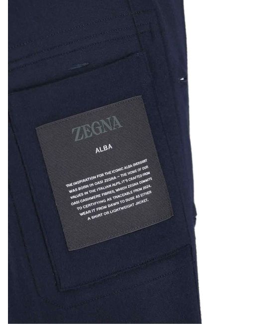 Zegna Blue Alba Shirt Jacket for men