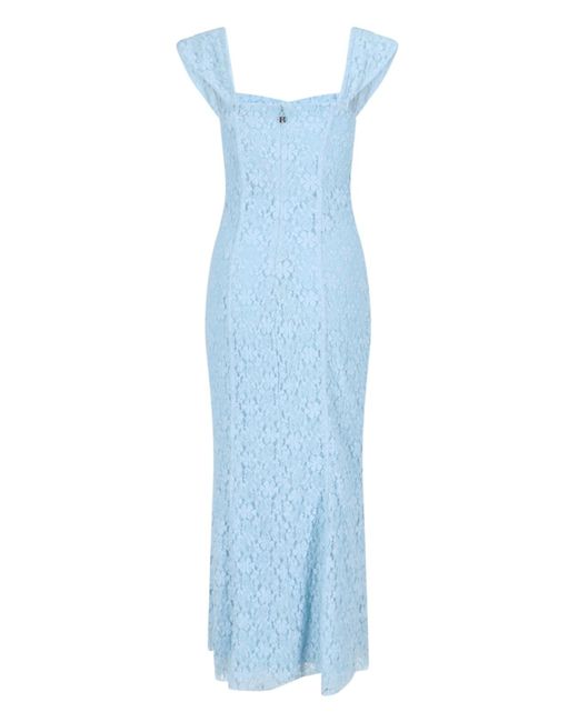 ROTATE BIRGER CHRISTENSEN Blue Maxi Lace Dress