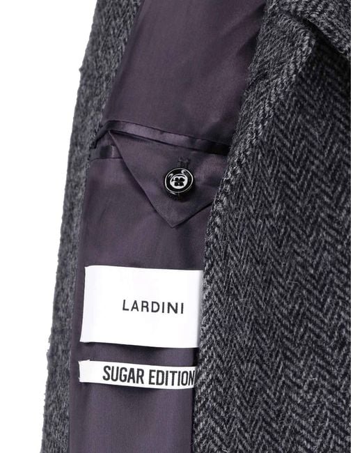 Lardini Gray Wool Coat for men