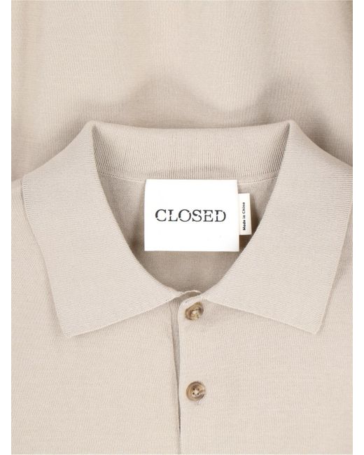 Closed White Cotton Polo Shirt for men