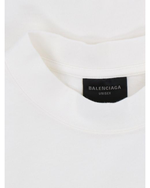 Balenciaga White Distressed Print T-shirt for men