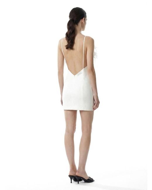 The Attico White Mini Feather Dress