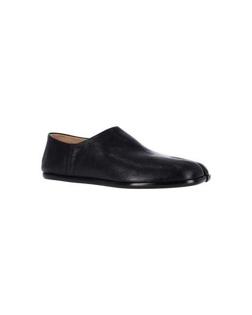 Maison Margiela Black Refined Leather Flat Shoe for men