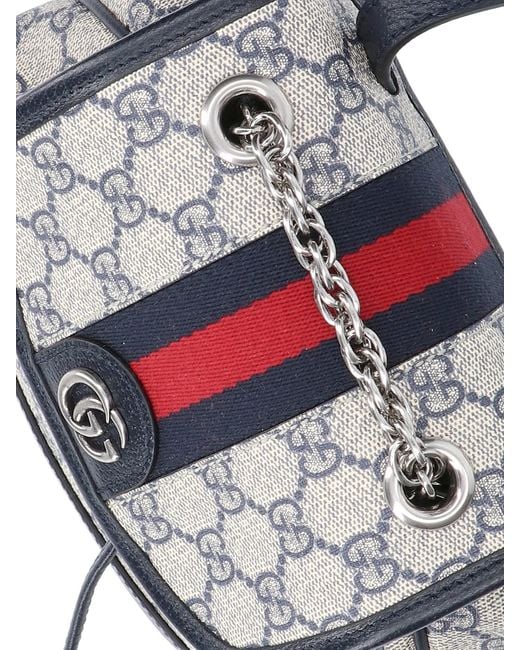 Gucci Blue 'ophidia' Mini Backpack