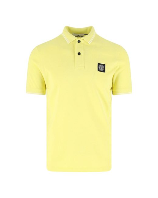 Stone Island Yellow Polo "Compass" for men