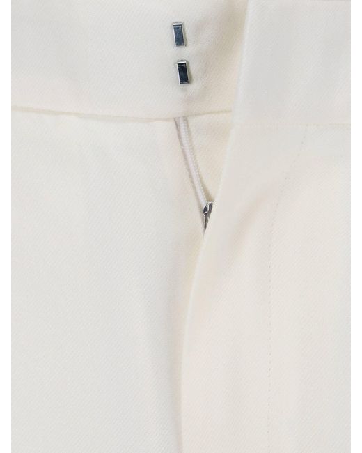Victoria Beckham White Straight-Leg Trousers With Classic Waistband And Polished Finish