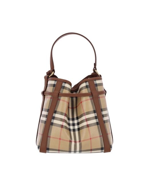 Borsa Secchiello Mini "Check" di Burberry in Brown