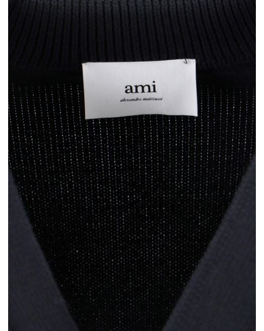 AMI Blue Cropped Cardigan for men