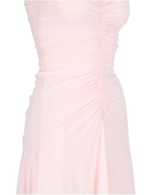 Alaïa Pink Draped Midi Dress