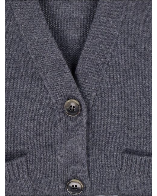 Lisa Yang Blue V-Neck Cardigan 'Danni'