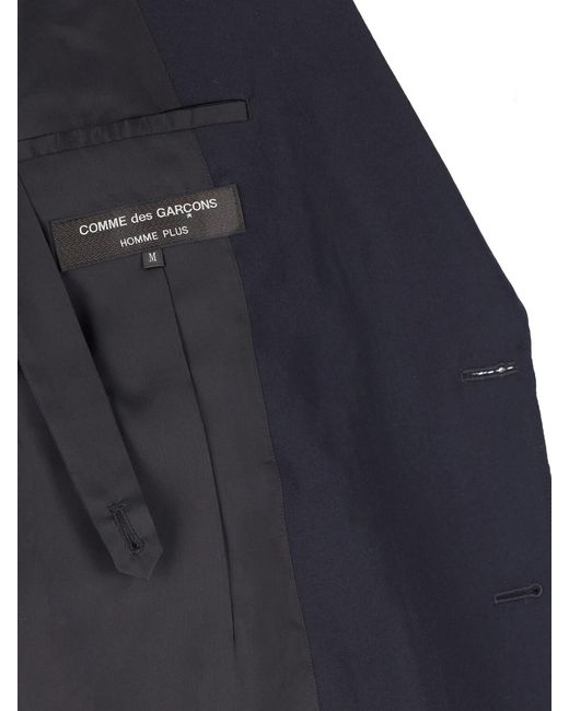 Comme des Garçons Blue Double-Breasted Wool Fabric Blazer for men