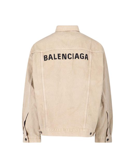 Giacca Logo di Balenciaga in Natural da Uomo