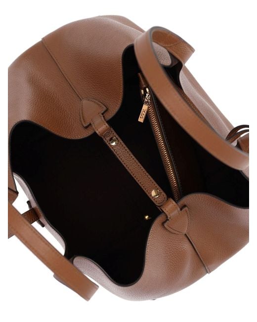 Tod's Brown Small Tote Bag "T Timeless"
