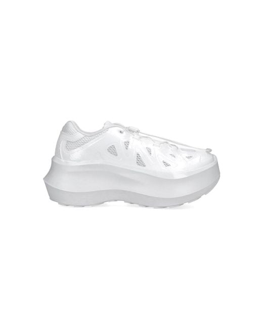 Comme des Garçons White Futuristic Sculpted Sole Mesh Sneakers