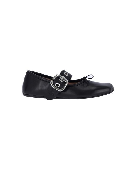 Vivienne Westwood Black Alice Lambskin Ballet Flats
