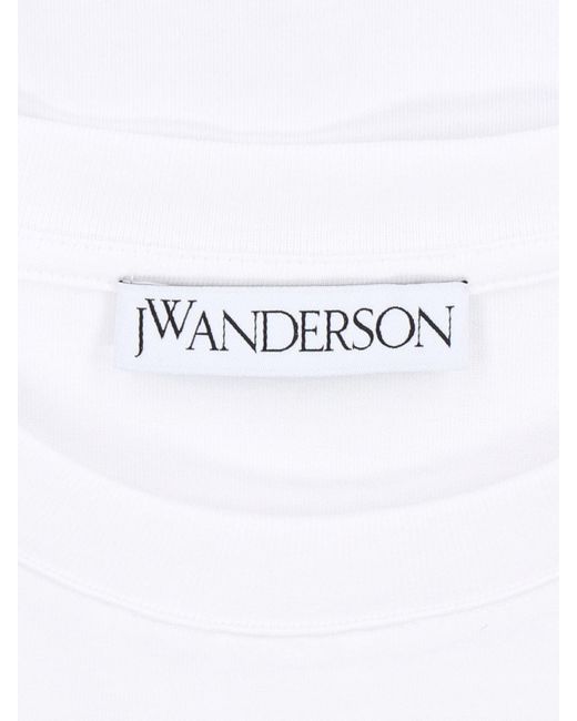 T-Shirt Girocollo Logo di J.W. Anderson in White da Uomo