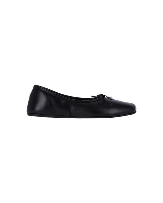 Vivienne Westwood Black Leather Flats With Rounded Toe
