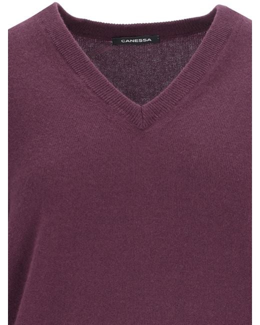Canessa Purple V-Neck Sweater