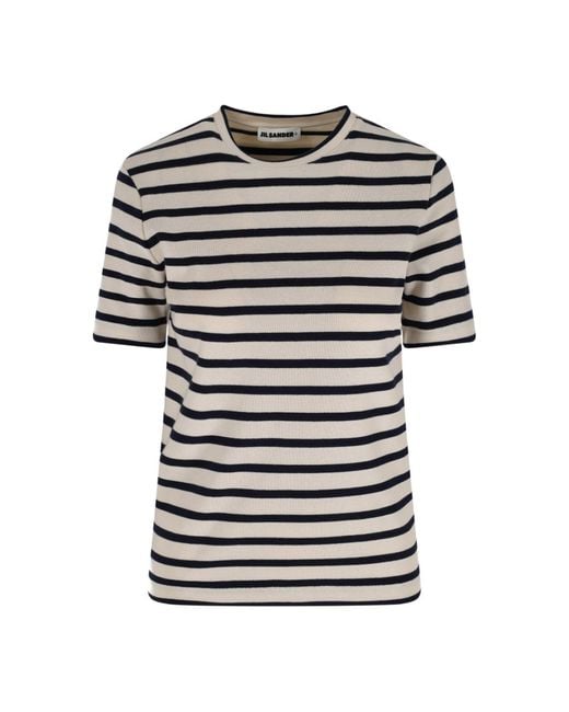 Jil Sander Black Striped T-Shirt